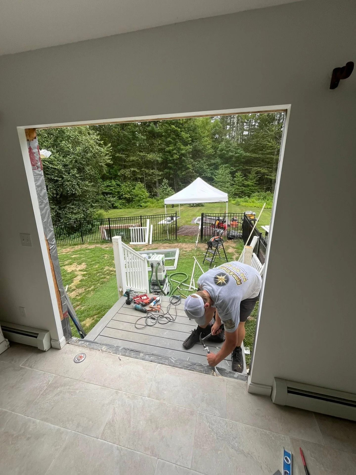 Crew Installing New Door Opening